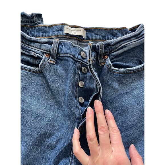 Abercrombie & Fitch The Dad High rise women's jeans button fly medium wash - 6s - Picture 7 of 8